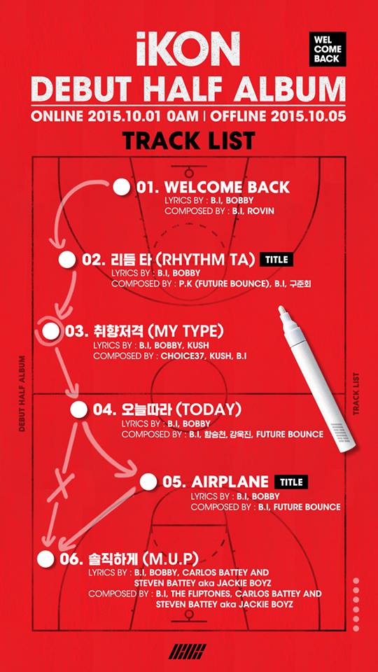 iKON 出道半專輯曲目表 (四)
