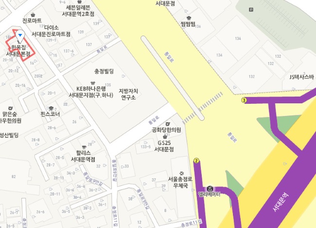 韓屋家西大門總店 @ 地圖