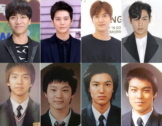 李昇基、周元、李敏鎬、BIG BANG T.O.P 高中畢業照