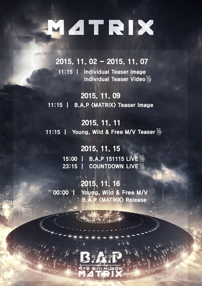 B.A.P《MATRIX》回歸行程表 B.A.P《MATRIX》回歸行程表