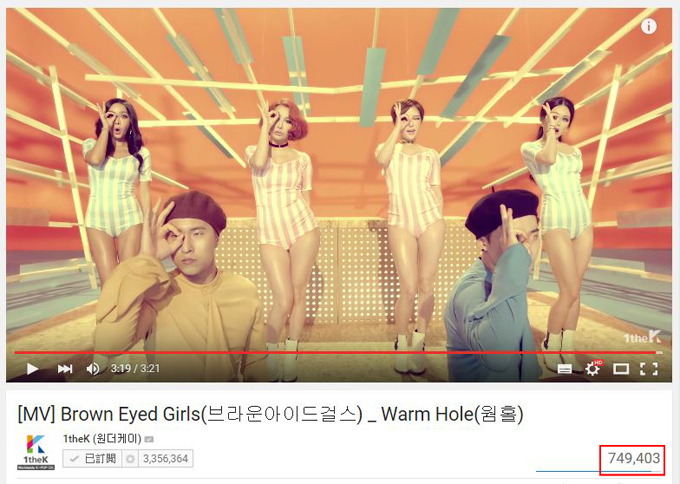 Brown Eyed Girls《Warm Hole》MV 觀覽人次破70萬