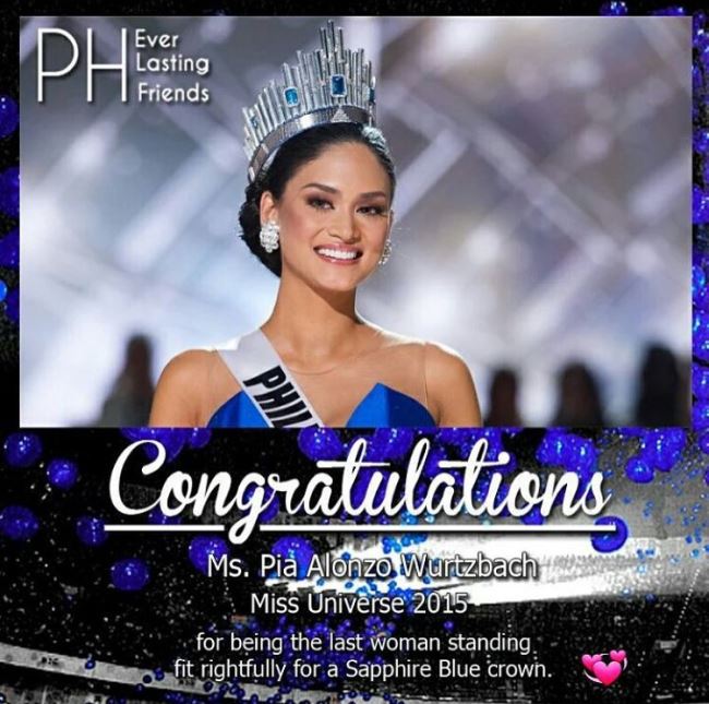 利特恭喜2015 環球小姐 Pia Wurtzbach 利特恭喜2015 環球小姐 Pia Wurtzbach