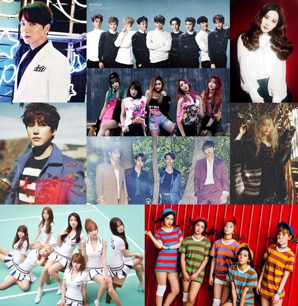 EXO、利特與圭賢、太妍與徐玄、CNBLUE、EXID、Red Velvet、AOA 
