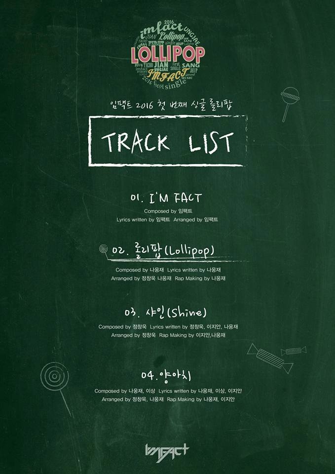 IMFACT《LOLLIPOP》曲目表