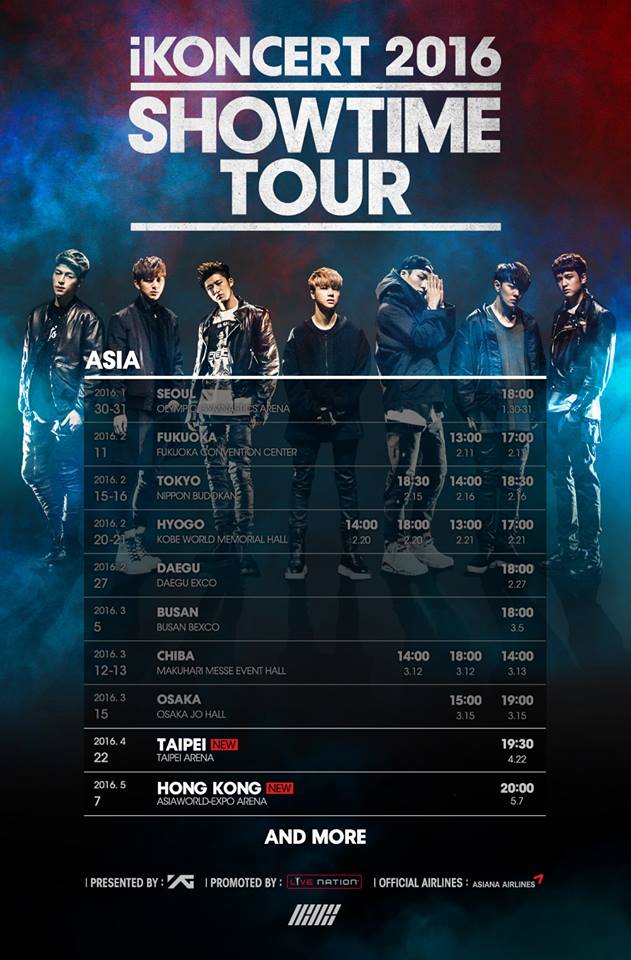 iKON 亞巡場次表