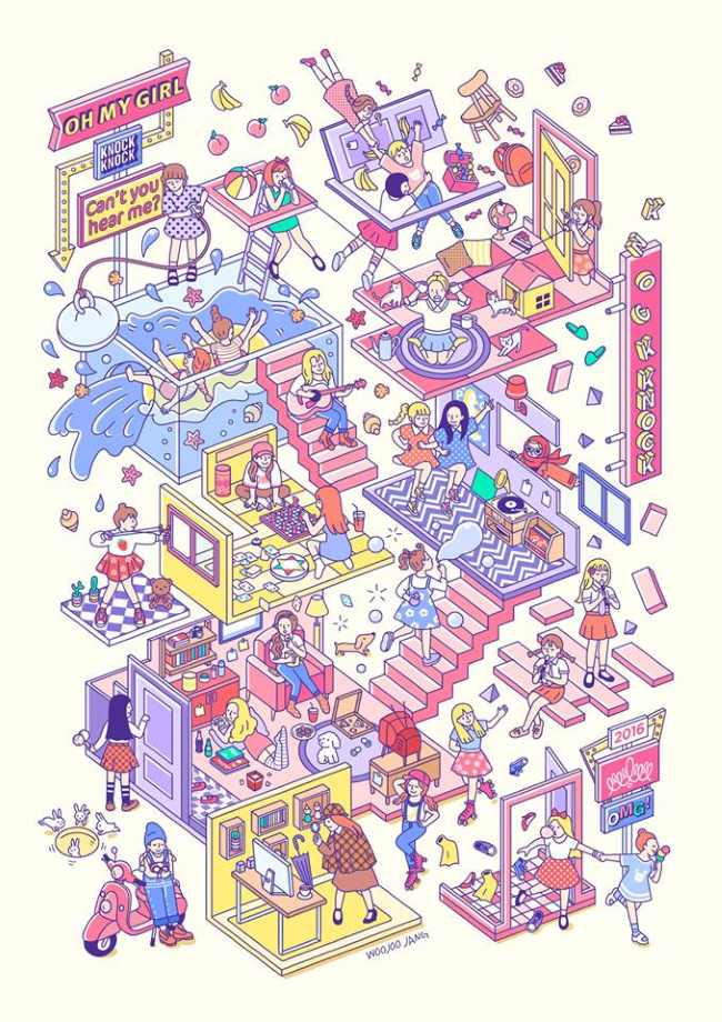 Oh My Girl《KNOCK KNOCK》曲目插畫 Oh My Girl《KNOCK KNOCK》曲目插畫