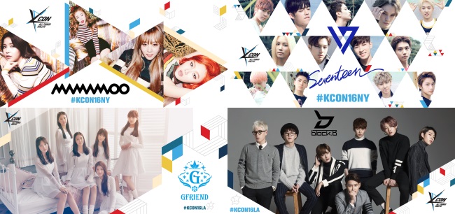 2016 美國 KCON (MAMAMOO、SEVENTEEN、GFRIEND、Block. b) 來源：KCON 官網