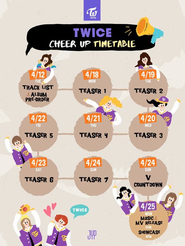 TWICE《Cheer Up》回歸行程表