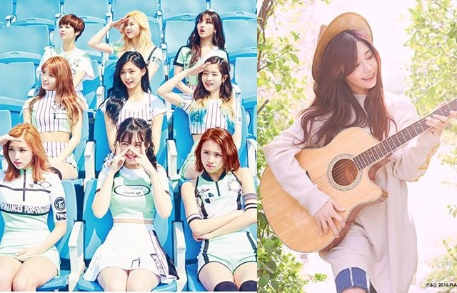 恩地、TWICE @縮圖 (來源：APink、TWICE @FB)