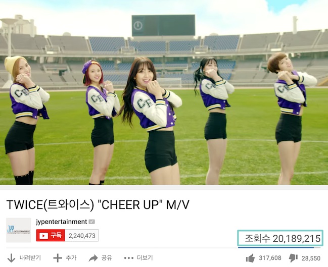 TWICE《CHEER UP》瀏覽兩千萬