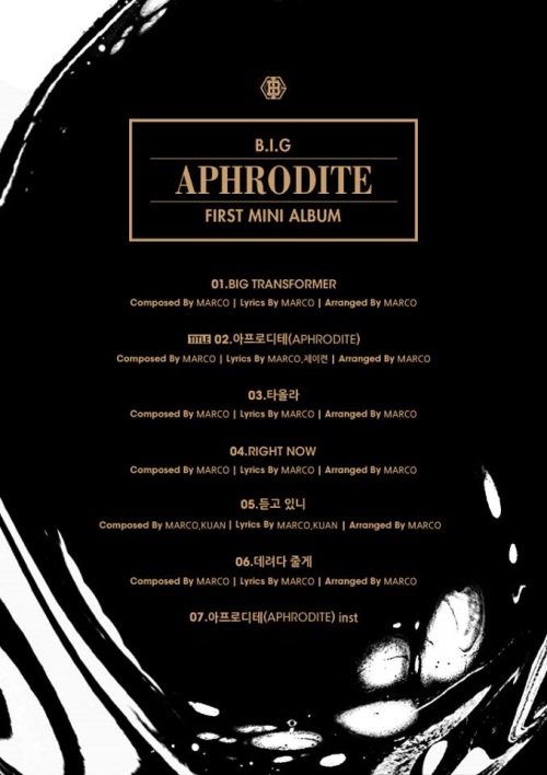 B.I.G《APHRODITE》曲目表
