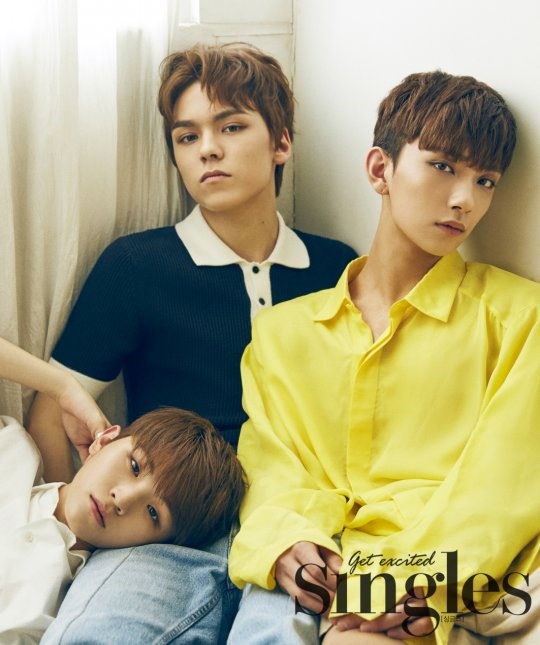 WOOZI、VERNON、JOSHUA《Singles》畫報