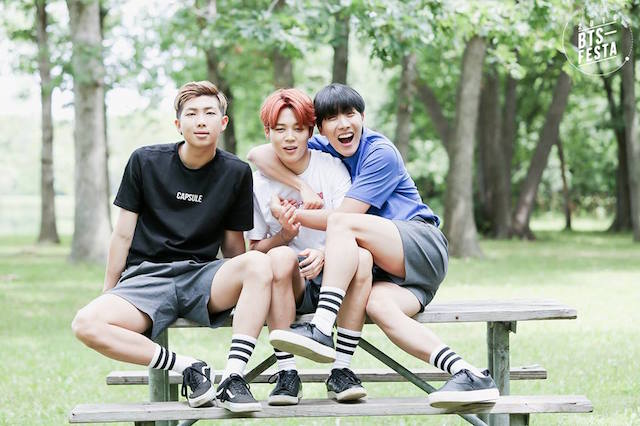 Rap Monster、智旻、J-Hope @ 全家福