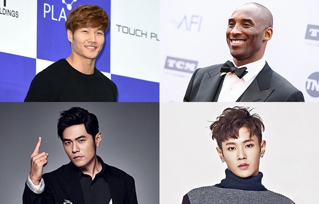 (縮圖)金鐘國、Kobe Bryant、周杰倫、汶翰(來源：NAVER、Google)