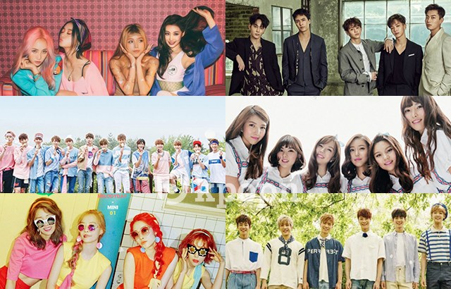 Wonder Girls、BEAST、SEVENTEEN、GFRIEND、Melody Day、ASTRO(來源：各藝人官方網站、Marie Claire)