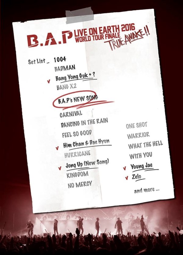 B.A.P 首爾安可演唱會表演歌單