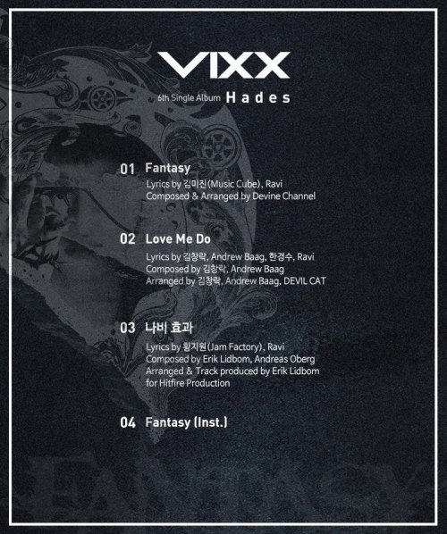 VIXX《Hades》曲目表