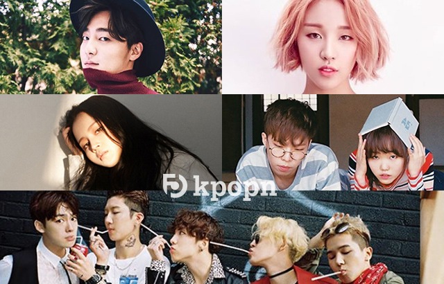 Roy Kim、白娥娟、LEE HI、樂童音樂家、WINNER(來源：Ceci、JYP、樂童音樂家、WINNER@Facebook、YG Ent.)