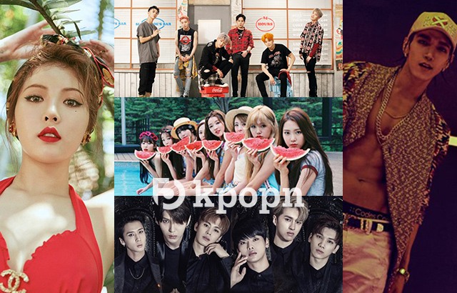 泫雅、B.A.P、Oh My Girl、VIXX、Jun. K(來源：各藝人經紀公司)