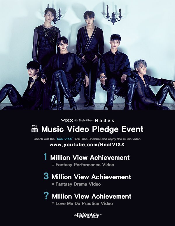 VIXX《Fantasy》MV 瀏覽量公約(來源:VIXX@Facebook)