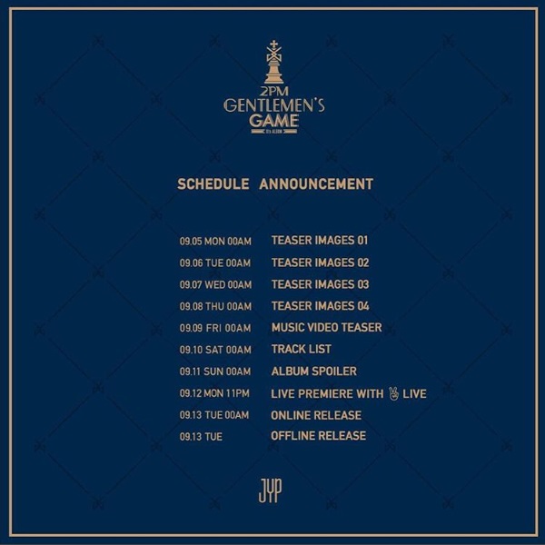 2PM《GENTLEMEN'S GAME》回歸行程表