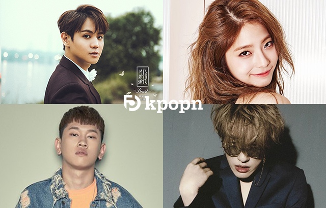 耀燮、Juniel、Crush、Zion.T(來源：BEAST、Amoeba Culture@Facebook、Juniel@推特、Zion.T@IG)