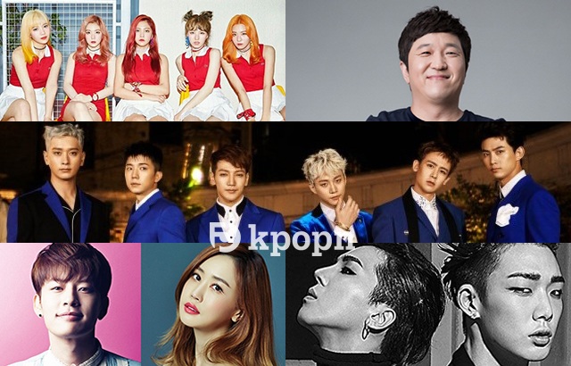 (縮圖)Red Velvet、鄭亨敦、2PM、SE7EN、李多海、MOBB(來源：各藝人經紀公司、onehallyu、@Star1、FNC Ent.)