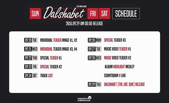 Dal★Shabet 回歸行程表