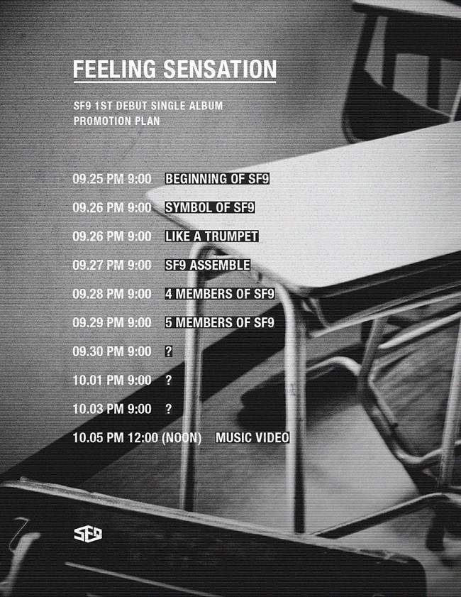 SF9《Feeling Sensation》行程表(來源:SF9@Facebook)