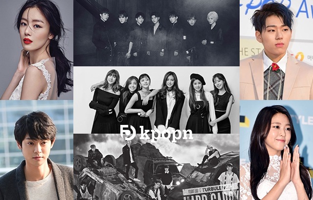 善伙、鄭俊英、INFINITE、A Pink、GOT7、ZICO、雪炫(來源：各藝人經紀公司、OSEN、SURE、THE FACT