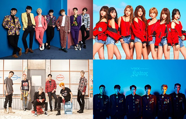 Block B、AOA、B.A.P、VIXX(來源：各藝人經紀公司)