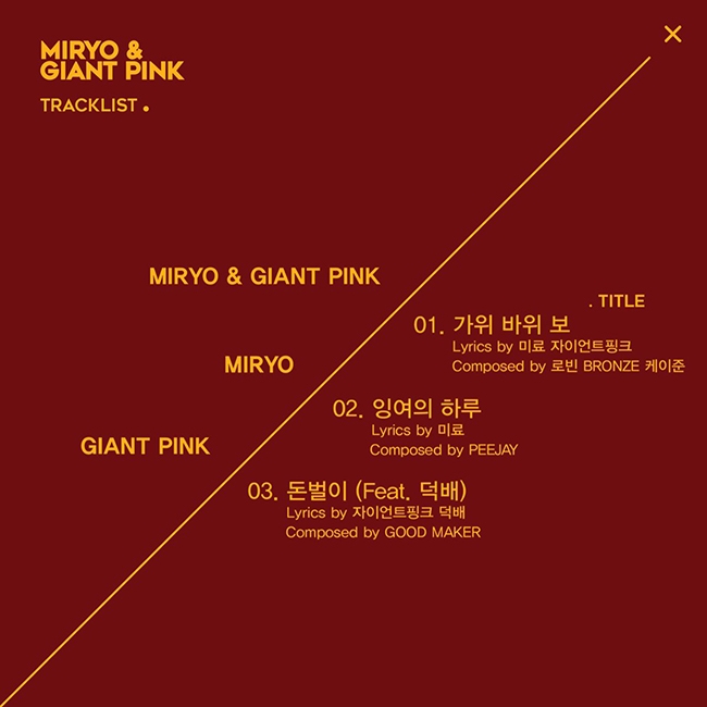 Miryo、Giant Pink《Rock-Scissors-Paper》曲目表(來源：Brown Eyed Girls@Fac