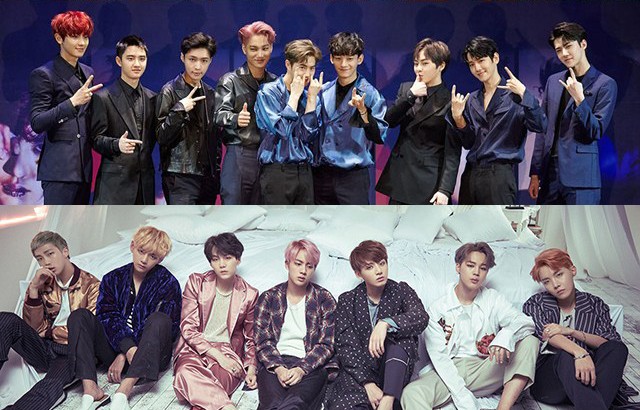EXO、BTS 防彈少年團(來源：TVReport、BTS 防彈少年團@Facebook)