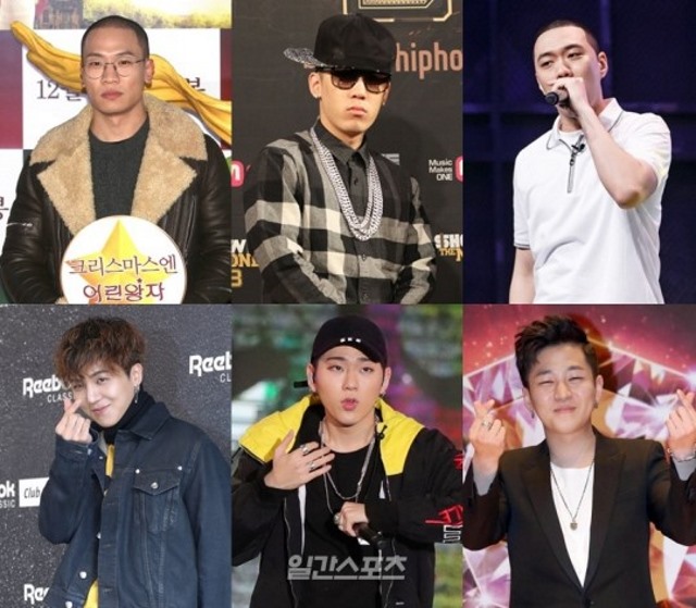  Gaeko、Dok2、BewhY、宋旻浩、ZICO、Din Din