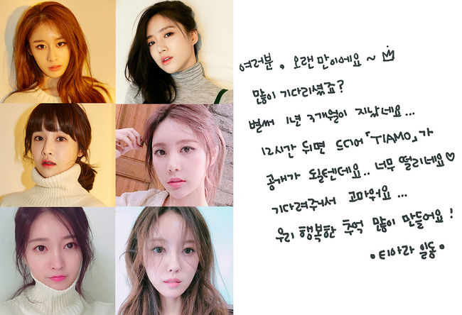 T-ara 親筆信(來源：OSEN)