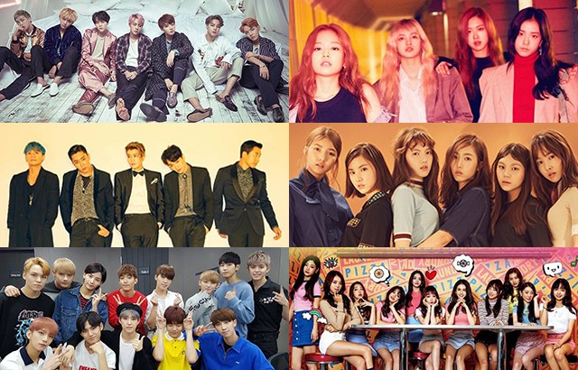 BTS 防彈少年團、BLACKPINK、水晶男孩、GFRIEND、SEVENTEEN、I.O.I(來源：各藝人經紀公司、SEVENTEEN@Twitter、THE STAR)