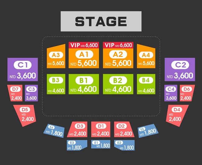 SISTAR 台灣 FM 座位圖