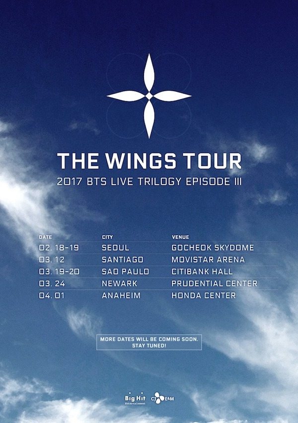 BTS《WINGS》巡演場次海報