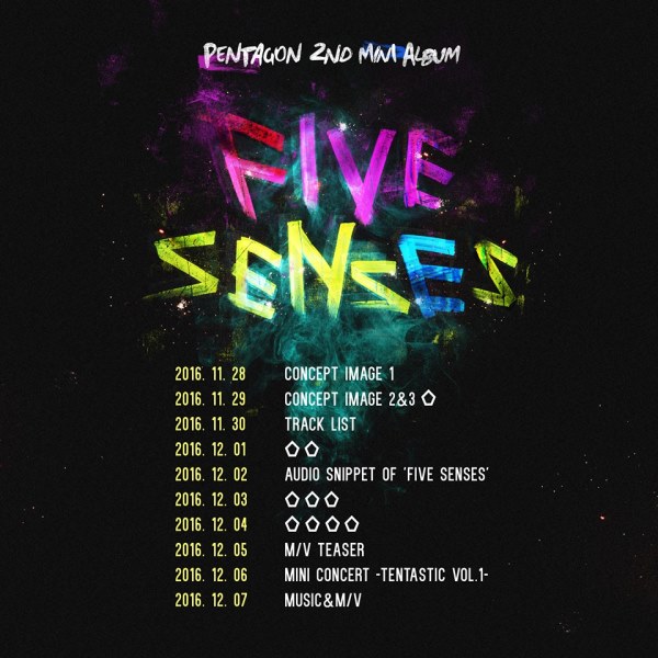 PENTAGON《Five Senses》回歸行程表