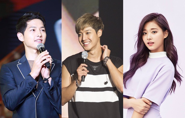 宋仲基、金賢重、周子瑜 (縮圖，來源：Blossom、KEYEAST、JYP)