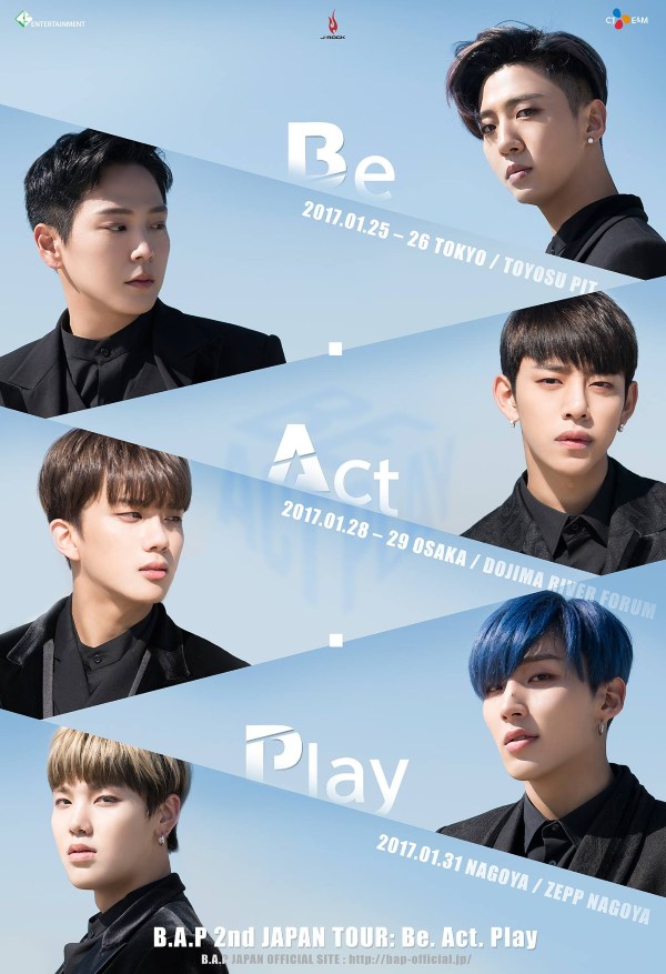 B.A.P 日本二巡《Be. Act. Play》海報 (來源:B.A.P FB)