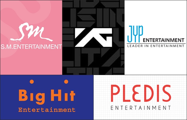 SME、YGE、JYPE、Big Hit Ent.、PLEDIS