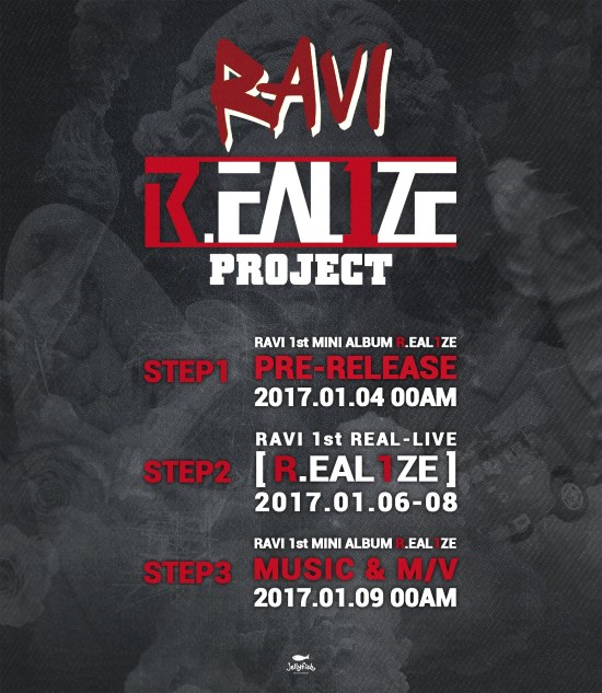 Ravi《R.EAL1ZE PROJECT》行程表 (來源：Jellyfish Entertainment)