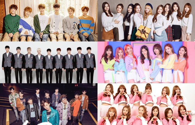 ASTRO、SF9、PENTAGON、gugudan、DIA、宇宙少女