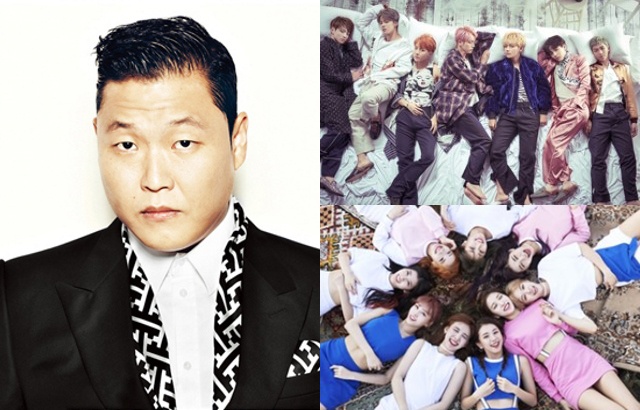 PSY、BTS 防彈少年團、TWICE(來源：HIGH CUT、各藝人經紀公司)