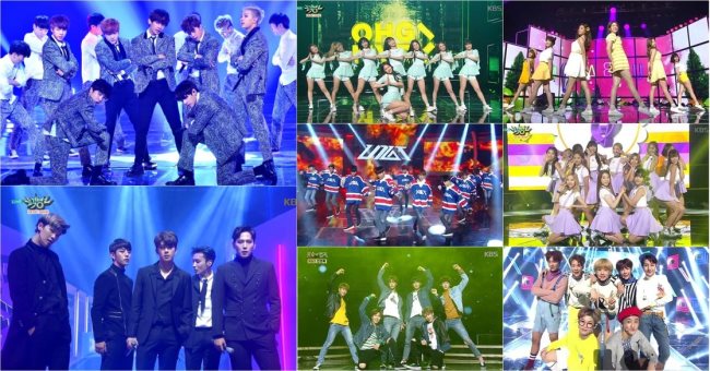 BTS、B.A.P、Oh My Girl、LABOUM、UP10TION、宇宙少女、ASTRO、NCT DREAM