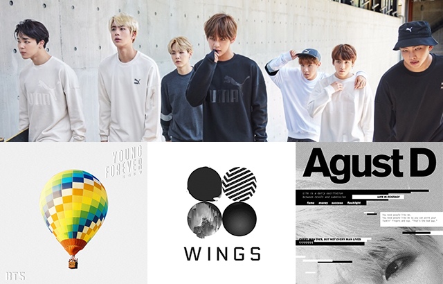 BTS 防彈少年團 2016年專輯作品(來源：PUMA、Genie)