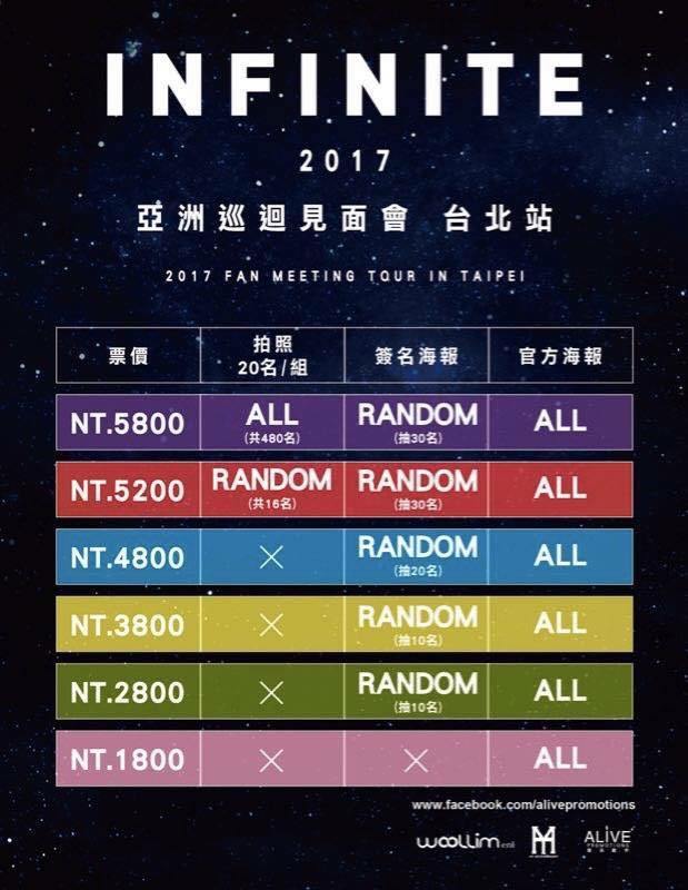 INFINITE 台灣見面會購票福利