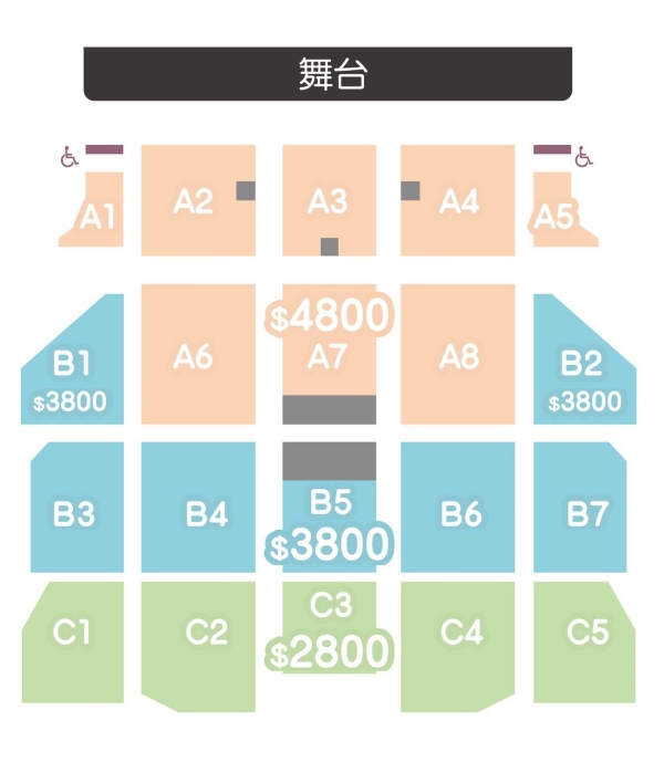 金宇彬 <SPOTLIGHT > 見面會臺灣場座位圖 (來源：和樣和樣有限公司)