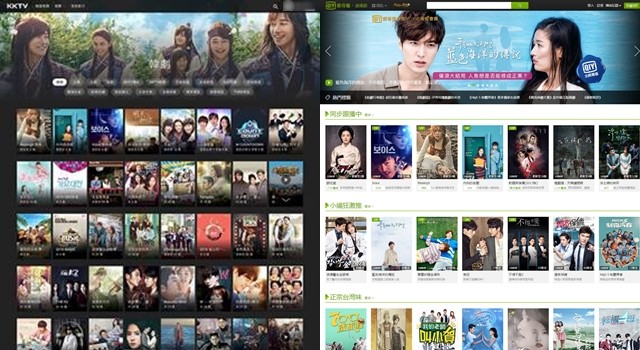 同步播 KKTV、愛奇藝使用介面 (來源：KKTV、愛奇藝台灣站)